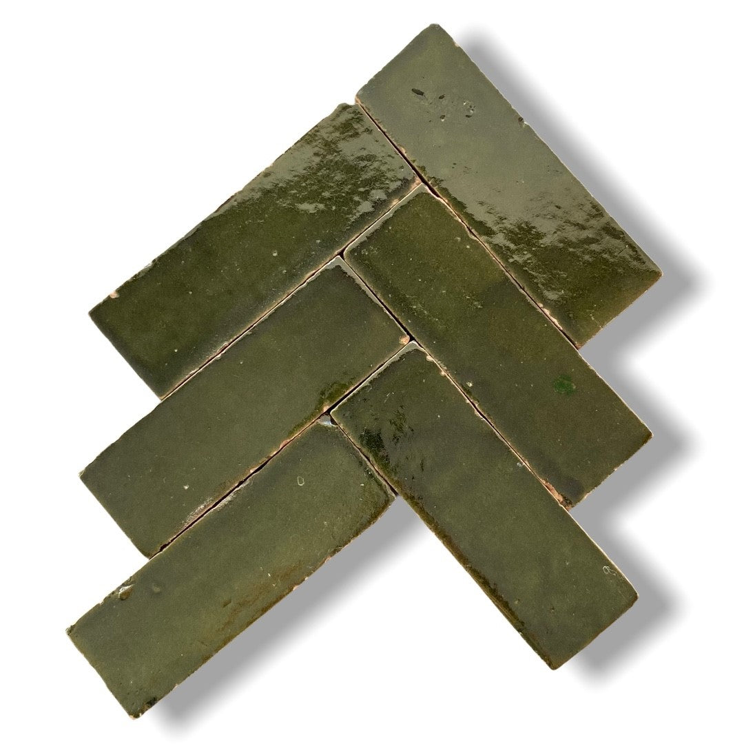 Zellige Bejmat ES-BJ-11 Vert Bouteille