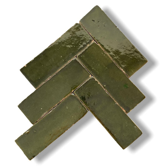 Zellige Bejmat ES-BJ-11 Vert Bouteille