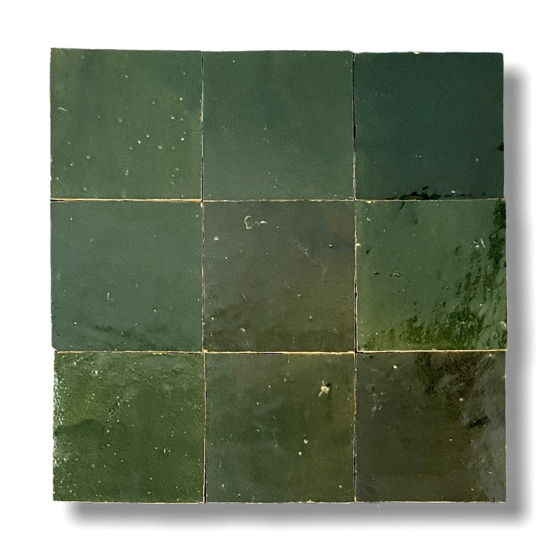 EXP1 Zellige ES 11 Vert Bouteille 10x10cm