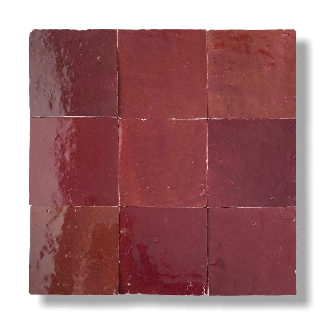 EXP1 Zellige ES 17 Rouge Medaillon 10x10cm