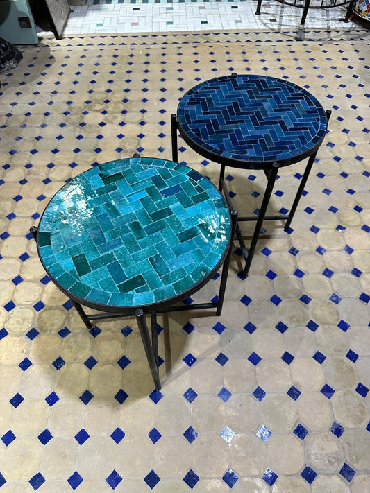 Moroccan Tiles Table, Foldable Center Table for Homes