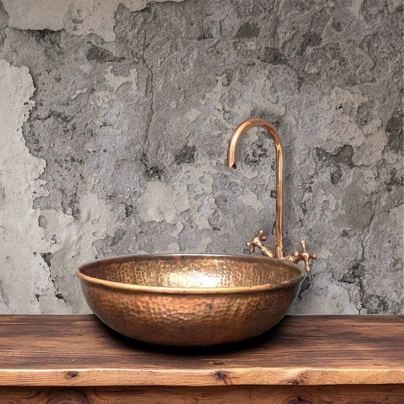Aged Rustic Copper Washbasin