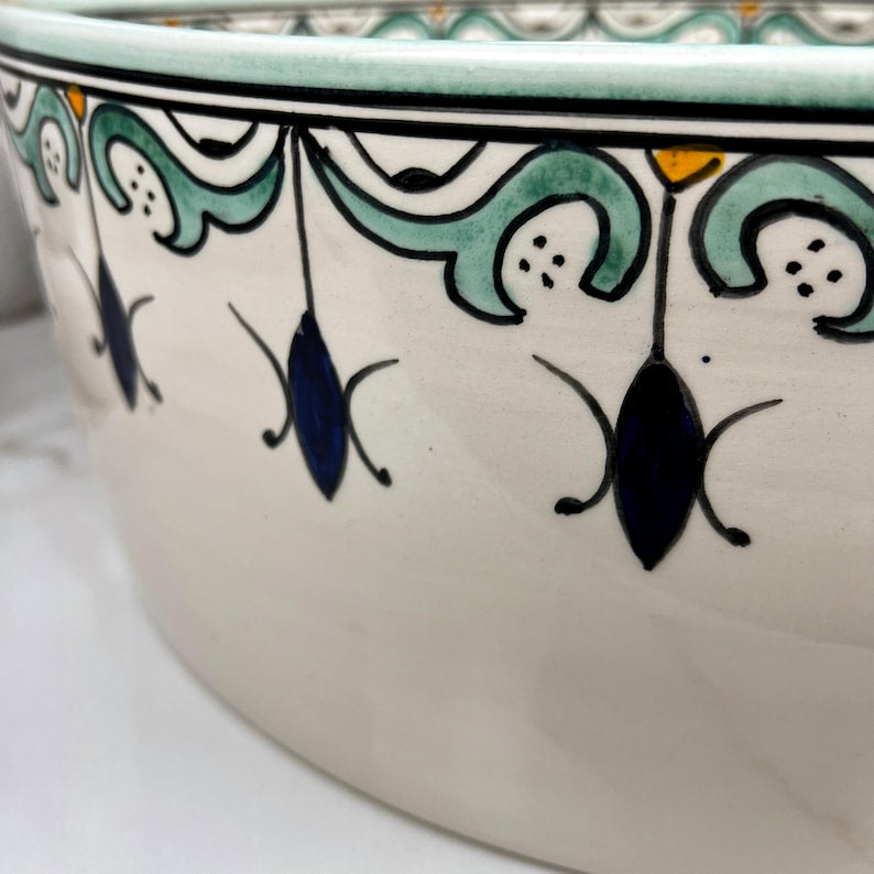 Countertop Ceramic Sink Lavatory - Moroccan Pottery Vanity Sink