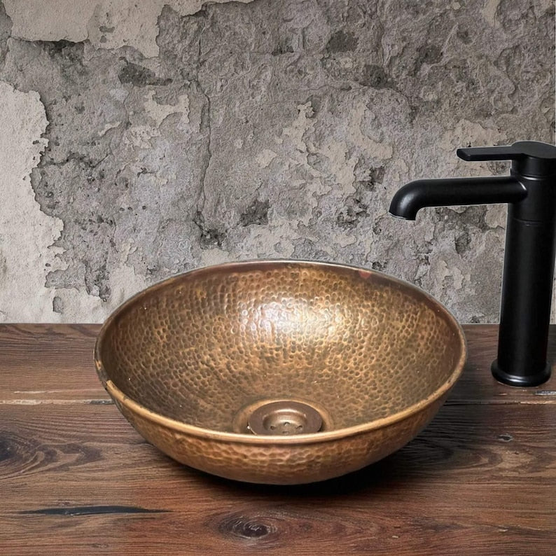 Aged Rustic Copper Washbasin
