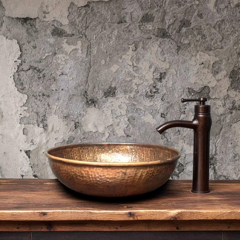 Aged Rustic Copper Washbasin